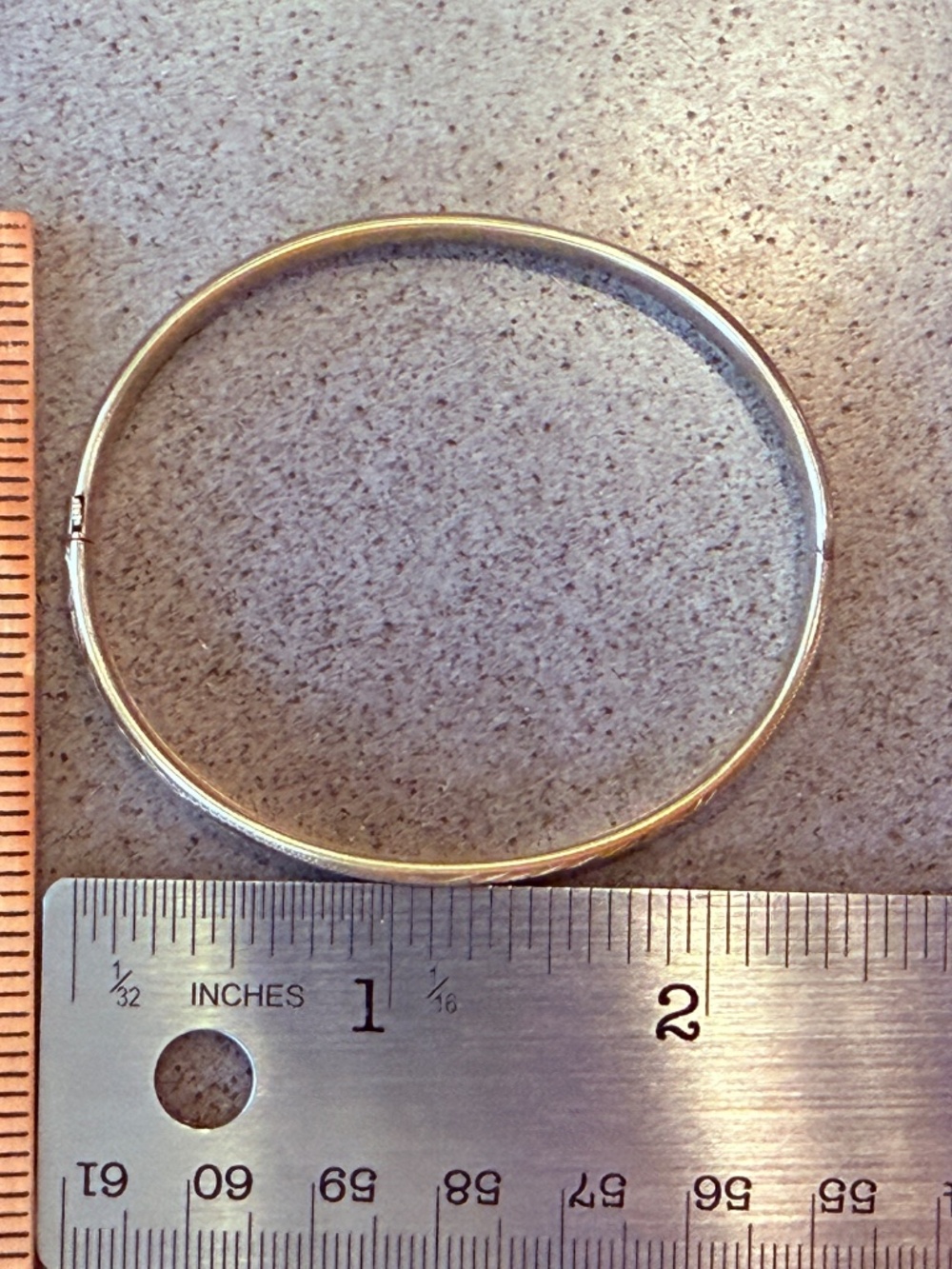 14k Gold Snap Clasp Etched Bangle Bracelet - Picture 6 of 8